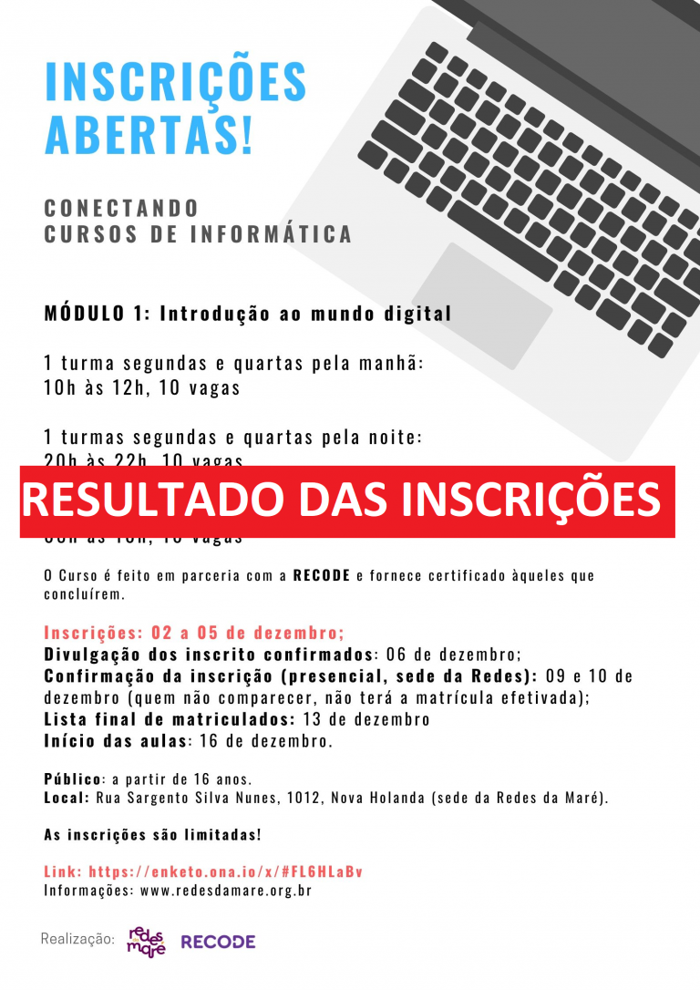 Curso Conectando: Resultado das Inscrições