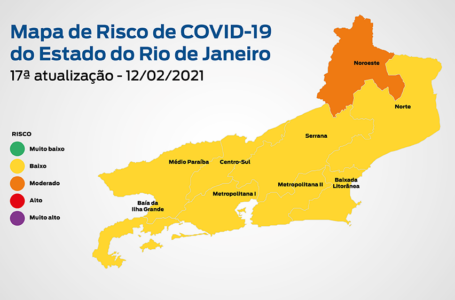 Mapa de Risco da Covid-19. Foto: Secretaria de Estado de Saúde