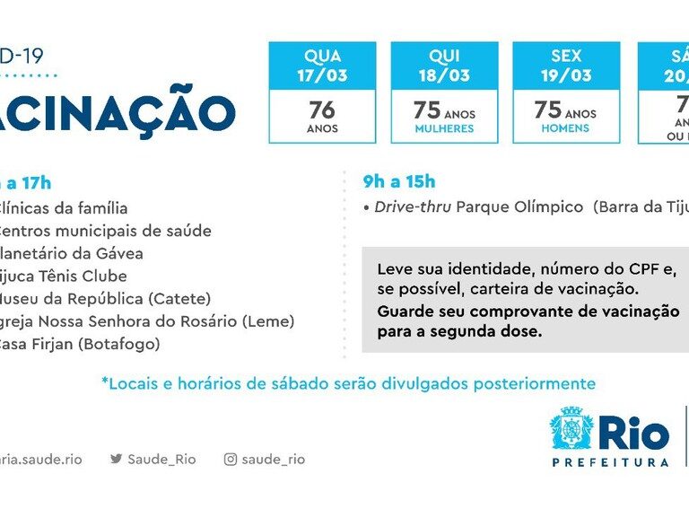 Prefeitura do Rio divulga novo calendário de imunização