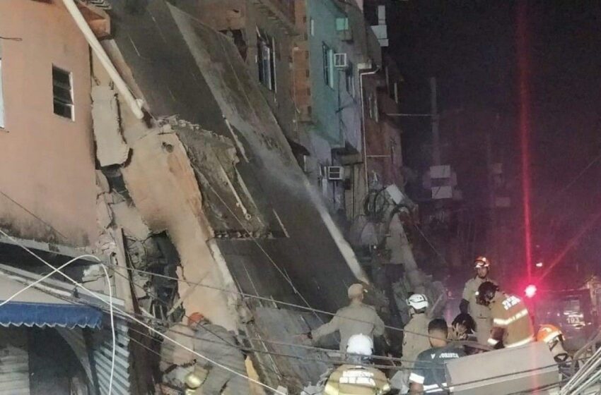 Prédio desaba em Rio das Pedras