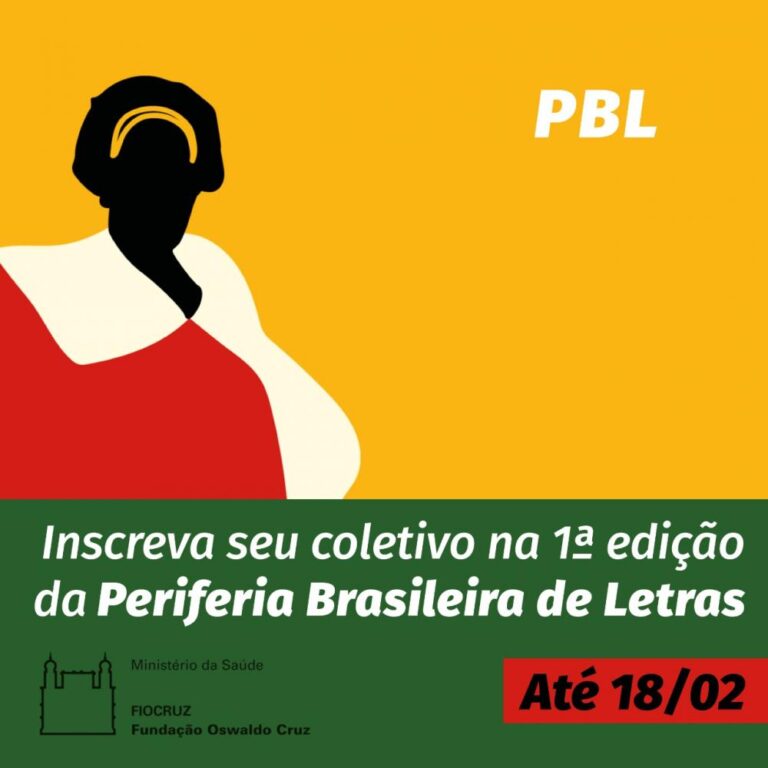 Inscrições abertas para a Periferia Brasileira de Letras: Iniciativa da Fiocruz vai fortalecer Literatura e saúde em territórios populares