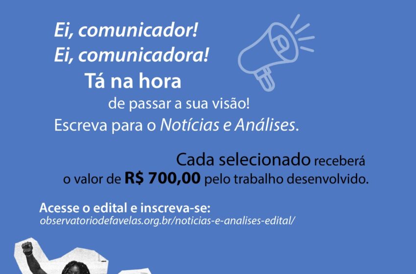  Observatório de Favelas seleciona comunicadores populares