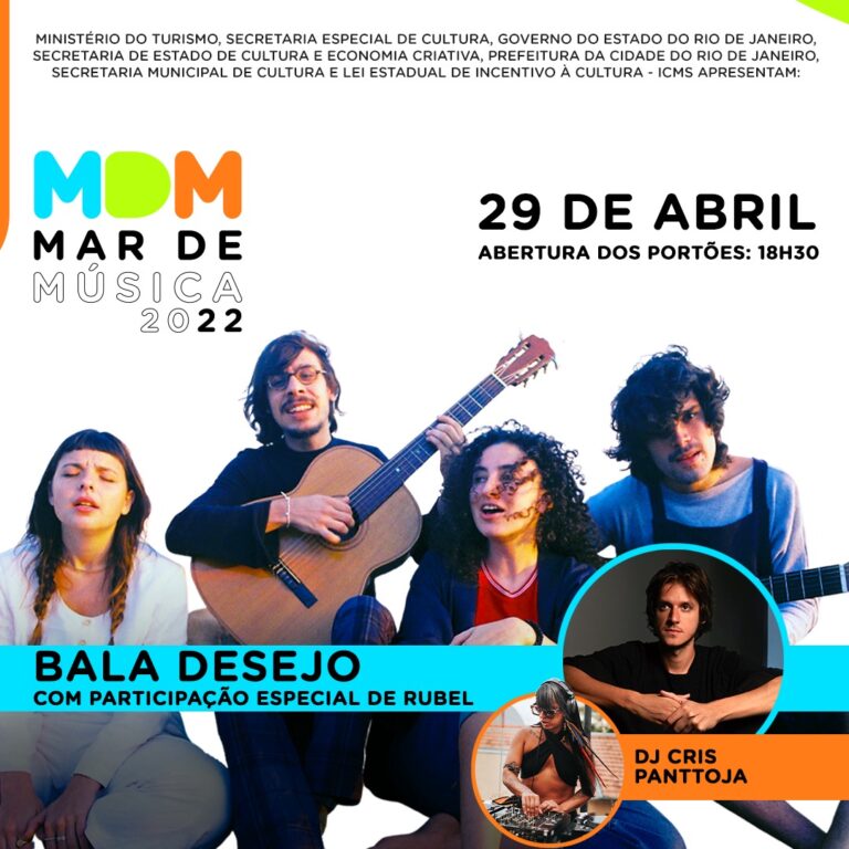 Bala Desejo e Rubel se apresentam no MAR de Música de abril