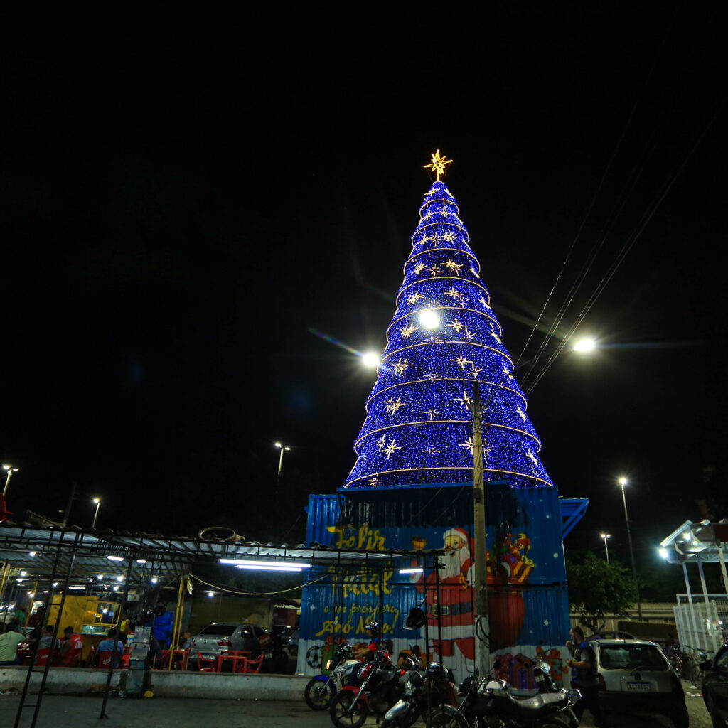A tradicional árvore de natal da Vila do João dá inicio aos preparativos para as comemorações. (Foto: Gabi Lino / Maré de Notícias)